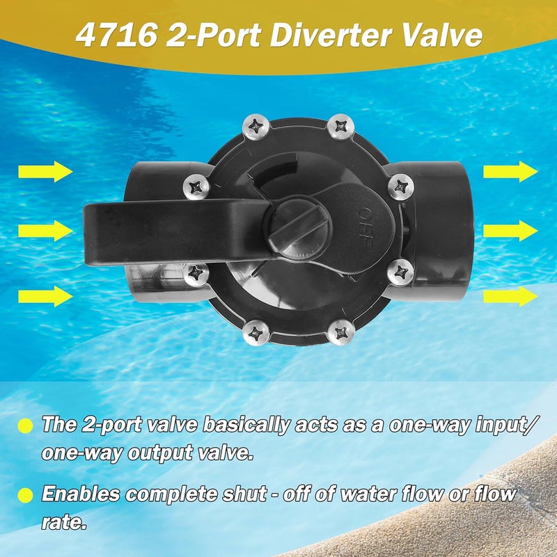 RDIYIN 4716 2-Port 2 to 2-1/2-Inch Positive Seal Diverter Valve Replacement for Jandy NeverLube,Compatible with 2" & 2-1/2" PVC Pipe - Image 3